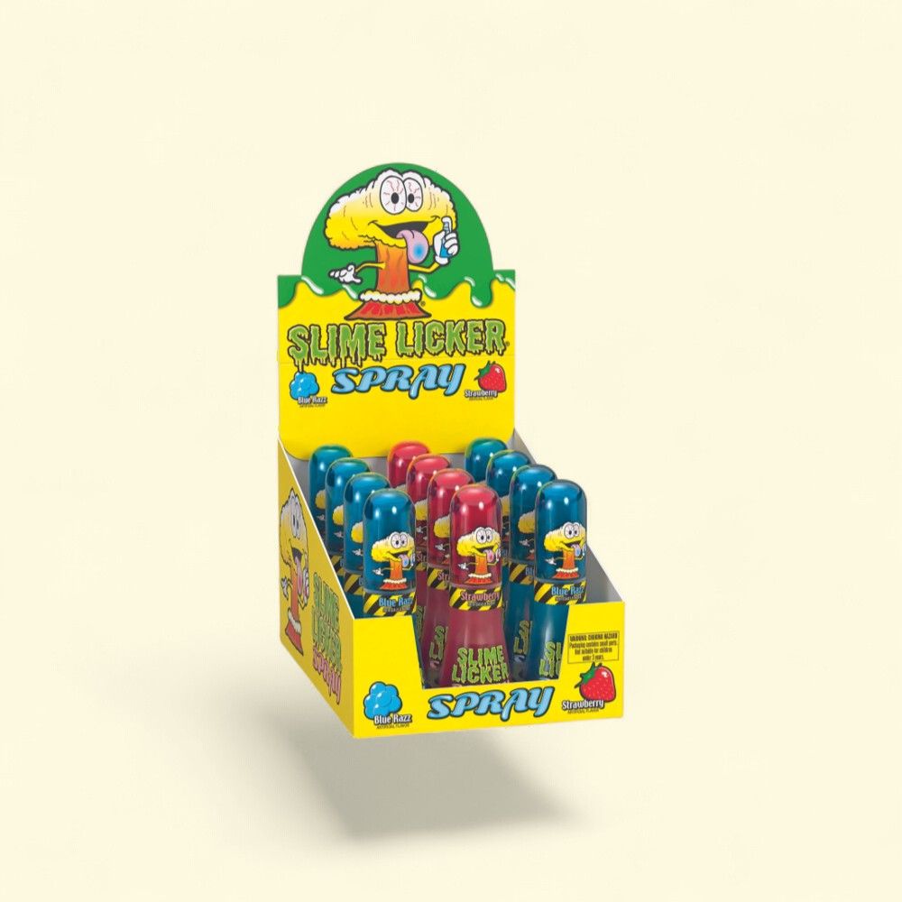 Slime Licker Blue Razz & Strawberry Liquid Candy Spray - 12 Pack — authentic US product shipped worldwide by Treatspree