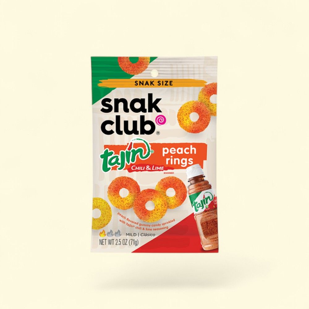 Snak Club Tajin Peach Rings — authentic US product shipped worldwide by Treatspree