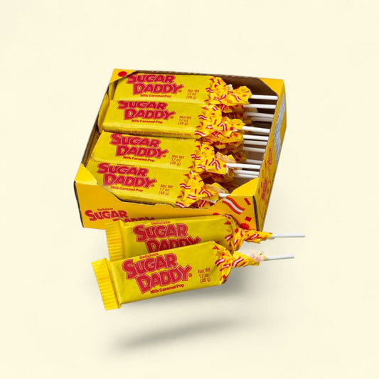 Sugar Daddy Milk Caramel Lollipops, Original Flavor, 24 Count — authentic US product shipped worldwide by Treatspree
