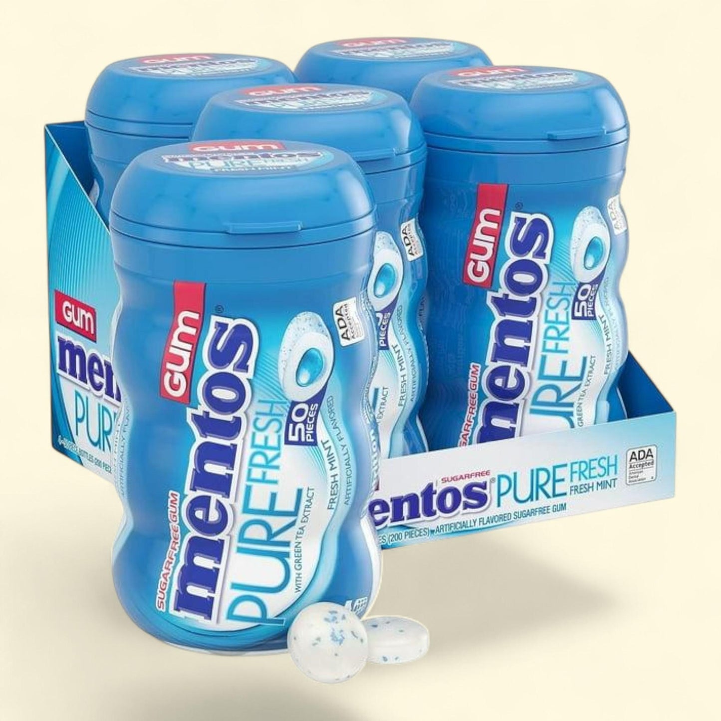 Mentos Pure Fresh Mint Chewing Gum, 50 pcs., 4 pk.