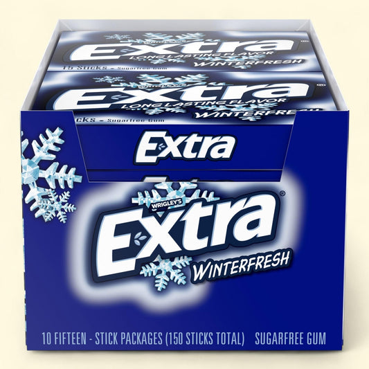 Extra Chewing Gum, Winterfresh, 15 Sticks, 10-Count
