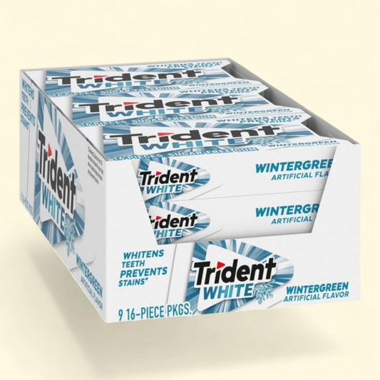 Trident White Gum, Wintergreen, 16 Pieces, 9-count