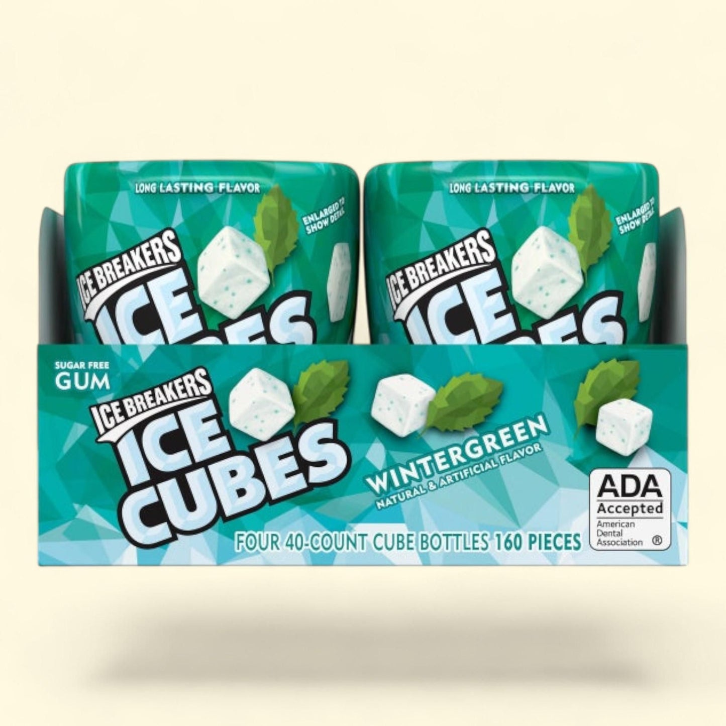 Ice Breakers Ice Cubes Gum, Wintergreen, 40 pieces, 4-count