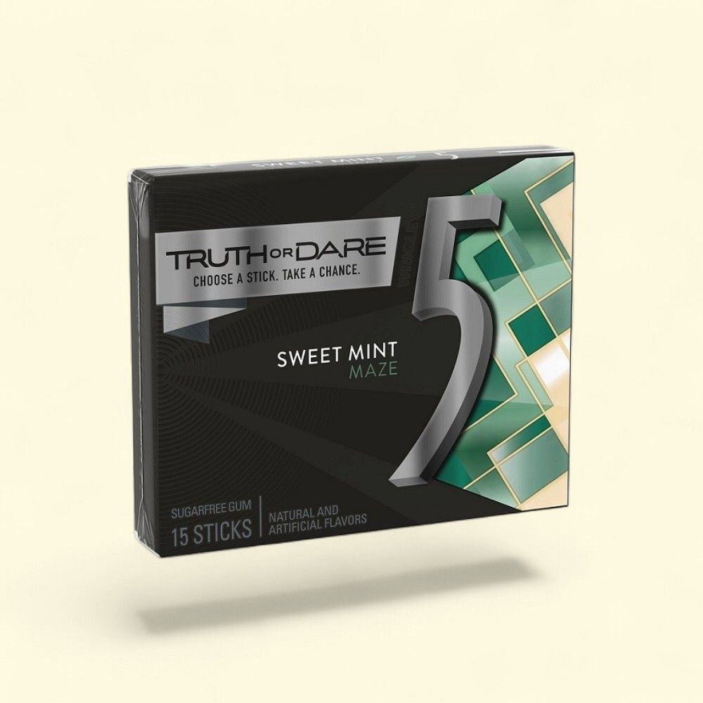 5 Gum Sweet Mint Maze Sugar-Free Chewing Gum, 10-Count Pack — authentic US product shipped worldwide by Treatspree