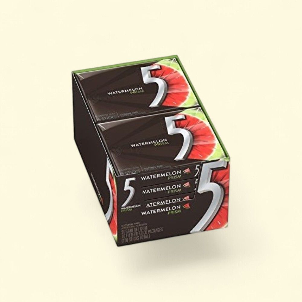 5 GUM Watermelon Prism Chewing Gum (10 Count) — authentic US product shipped worldwide by Treatspree