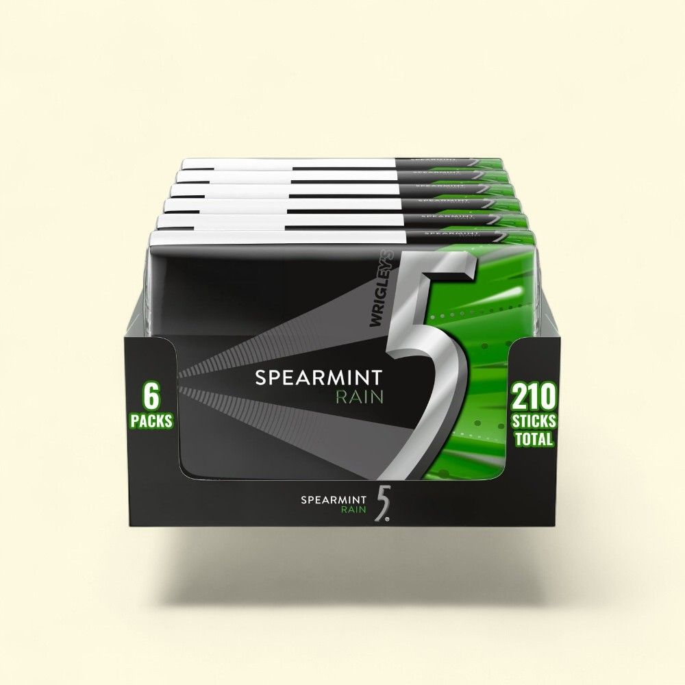 5 Gum Spearmint Rain Mega Pack (6 x 35 Sticks) — authentic US product shipped worldwide by Treatspree