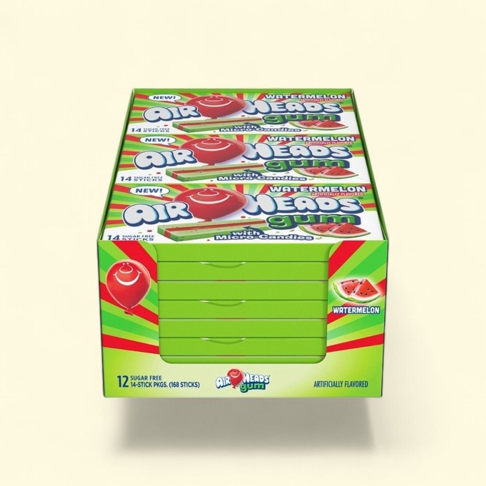 AirHeads Watermelon Gum, 12 Count — authentic US product shipped worldwide by Treatspree