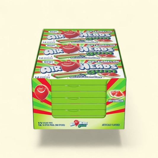 AirHeads Watermelon Gum, 12 Count — authentic US product shipped worldwide by Treatspree
