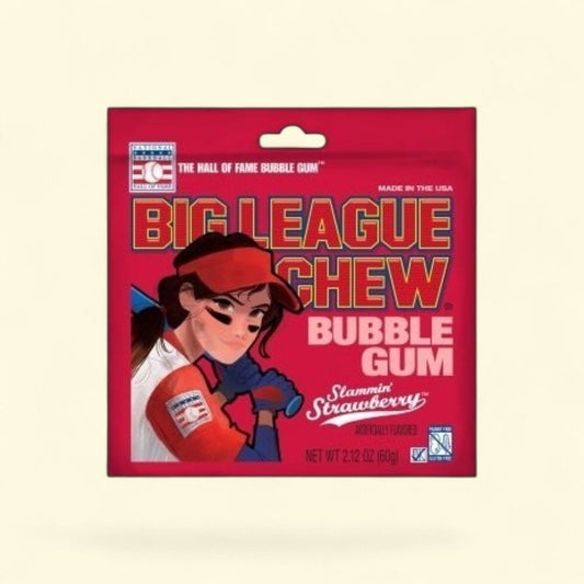 Big League Chew Strawberry Bubble Gum - 12 Count — authentic US product shipped worldwide by Treatspree