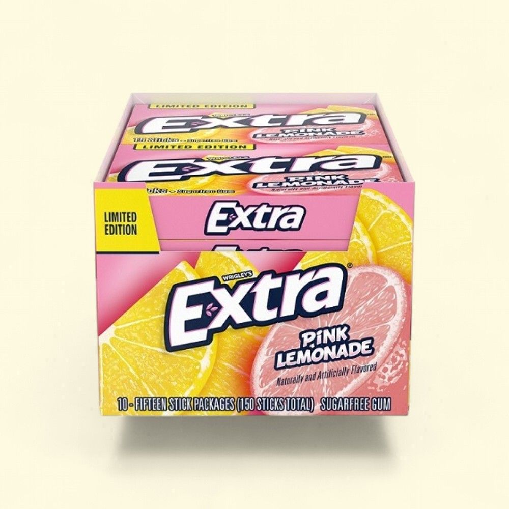 Extra Pink Lemonade Chewing Gum, 10 Count Limited Edition — authentic US product shipped worldwide by Treatspree