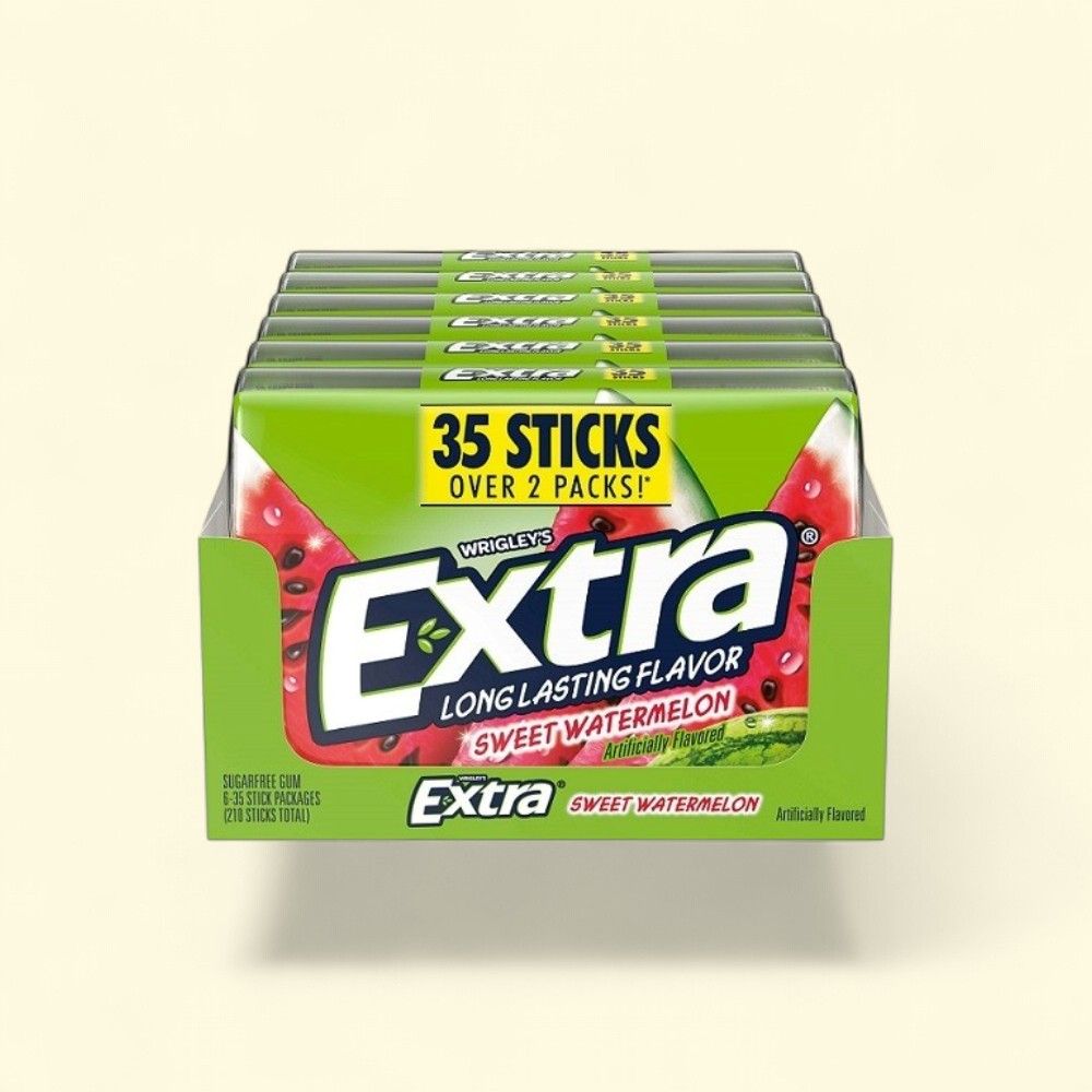 Extra Watermelon Mega Pack Gum (6 Count) — authentic US product shipped worldwide by Treatspree