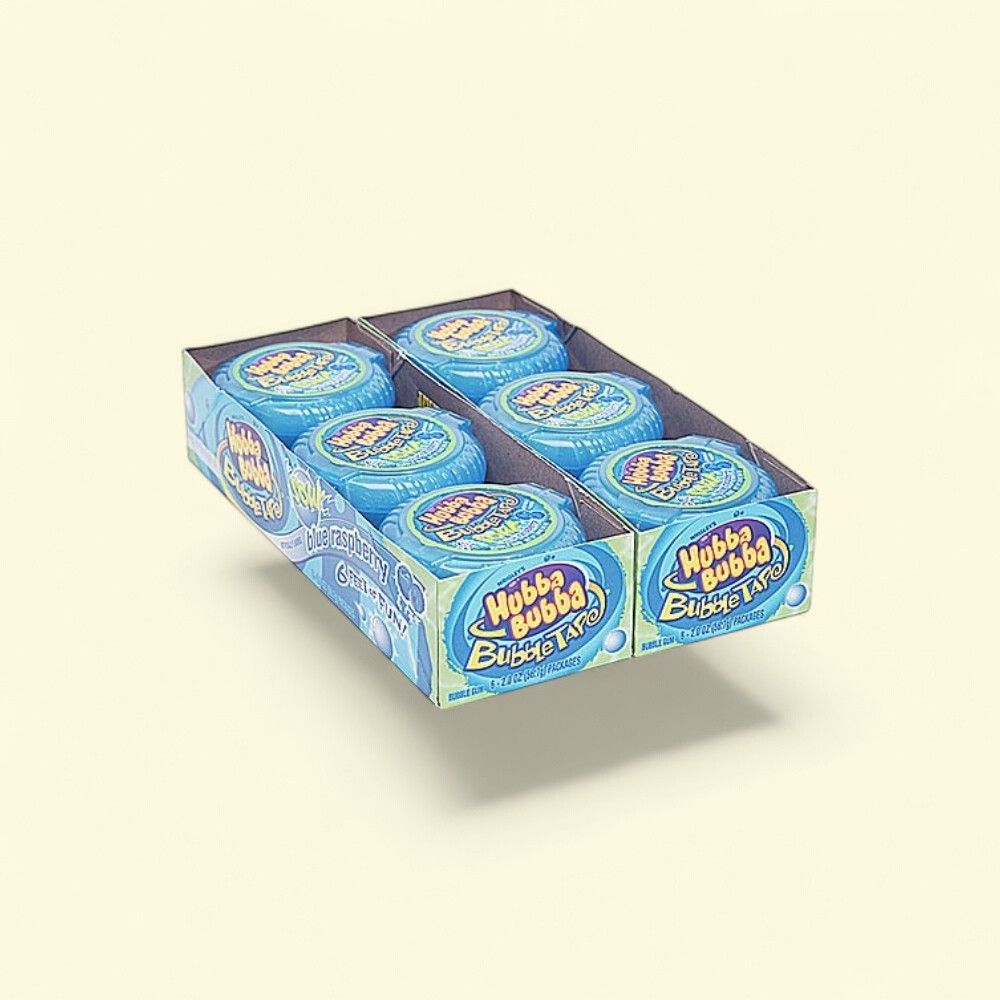 Hubba Bubba Blue Raspberry Bubble Tape (12 Count) — authentic US product shipped worldwide by Treatspree