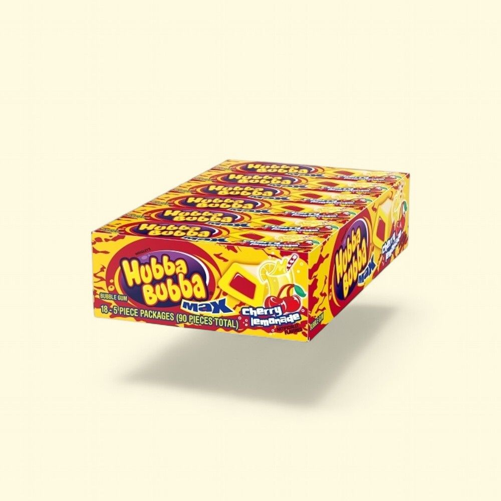 Hubba Bubba Max Cherry Lemonade Gum (18 Count) — authentic US product shipped worldwide by Treatspree