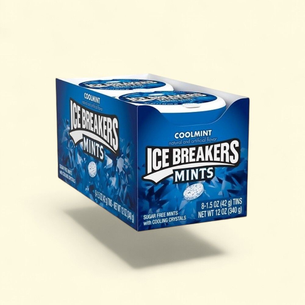 ICE BREAKERS Cool Mint Sugar-Free Mints Tin (8-Pack) — authentic US product shipped worldwide by Treatspree