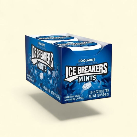 ICE BREAKERS Cool Mint Sugar-Free Mints Tin (8-Pack) — authentic US product shipped worldwide by Treatspree