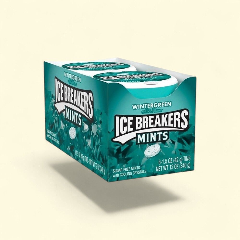 Ice Breakers Wintergreen Sugar-Free Mints, 8 Count — authentic US product shipped worldwide by Treatspree