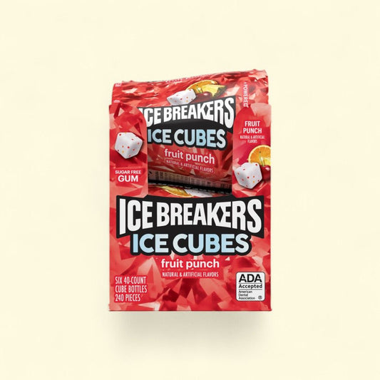 Ice Breakers Fruit Punch Ice Cubes Gum - 6 Bottles — authentic US product shipped worldwide by Treatspree