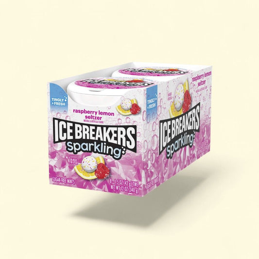 Ice Breakers Sparkling Raspberry Lemon Mints (8 x 1.5oz) — authentic US product shipped worldwide by Treatspree
