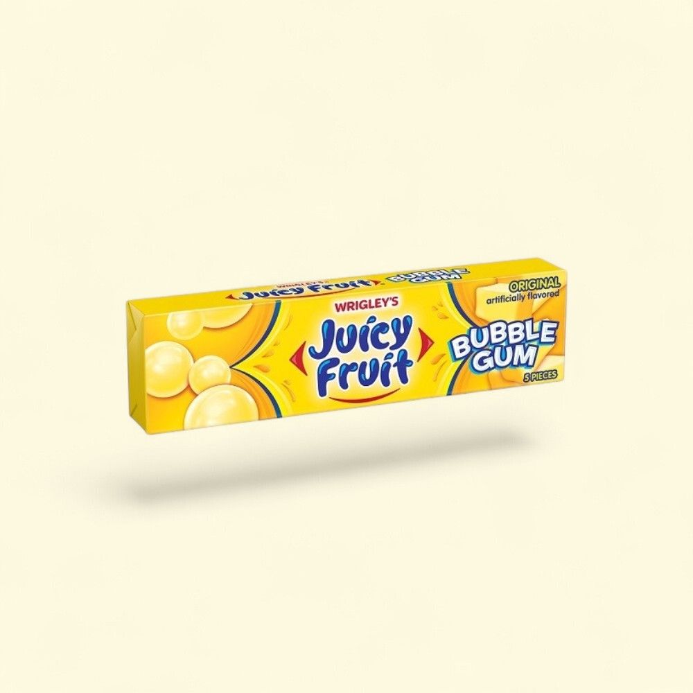 Juicy Fruit Original Bubble Gum, 18 Sticks — authentic US product shipped worldwide by Treatspree