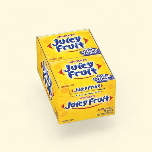 Juicy Fruit Slim Pack Chewing Gum (10 Sticks) — authentic US product shipped worldwide by Treatspree