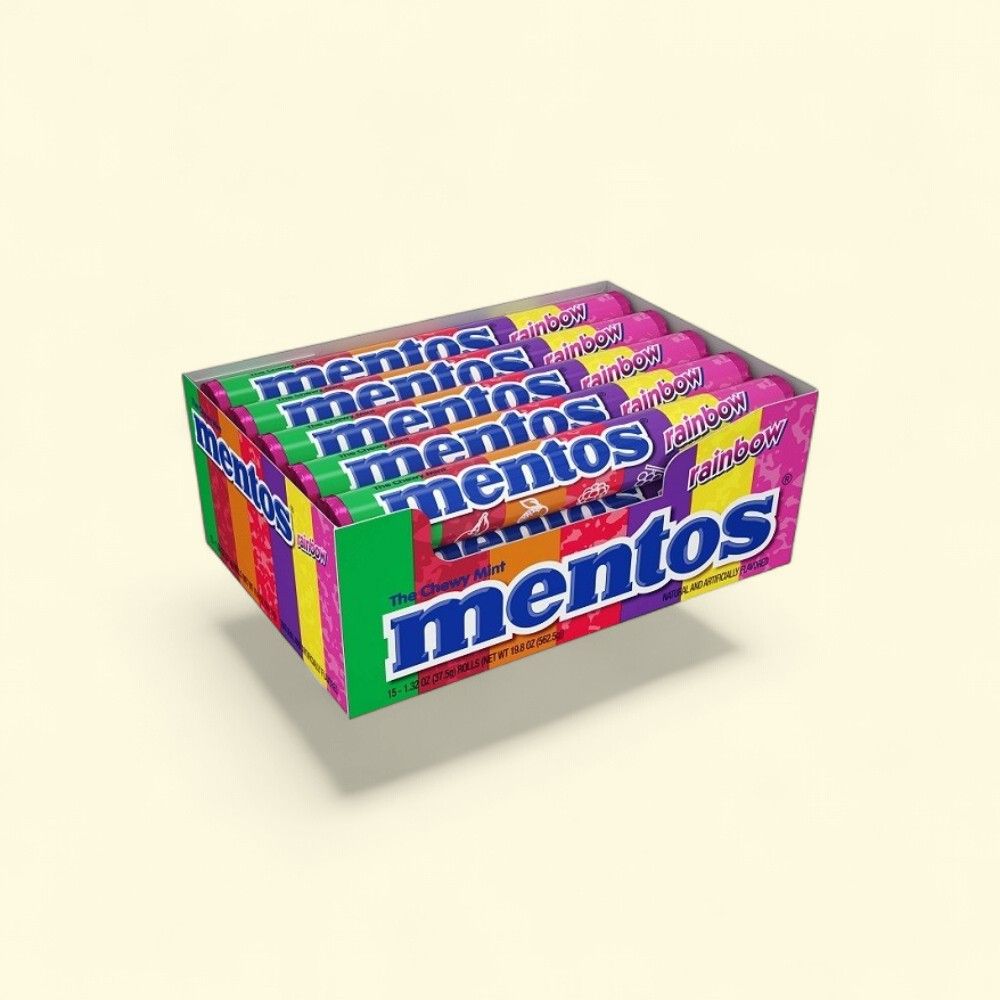 Mentos Rainbow Chewy Mints (15 Rolls) — authentic US product shipped worldwide by Treatspree