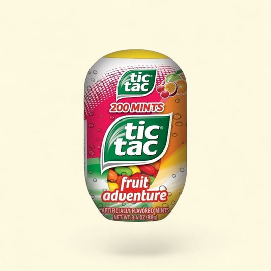 Tic Tac Fruit Adventure Mints, 4-Pack Bottle, 3.4oz — authentic US product shipped worldwide by Treatspree