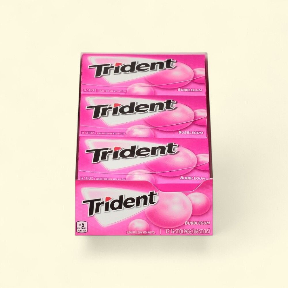 Trident Bubble Gum (12 Count) — authentic US product shipped worldwide by Treatspree