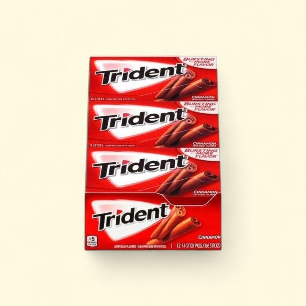 Trident Cinnamon Sugar-Free Gum, 12 Packs — authentic US product shipped worldwide by Treatspree
