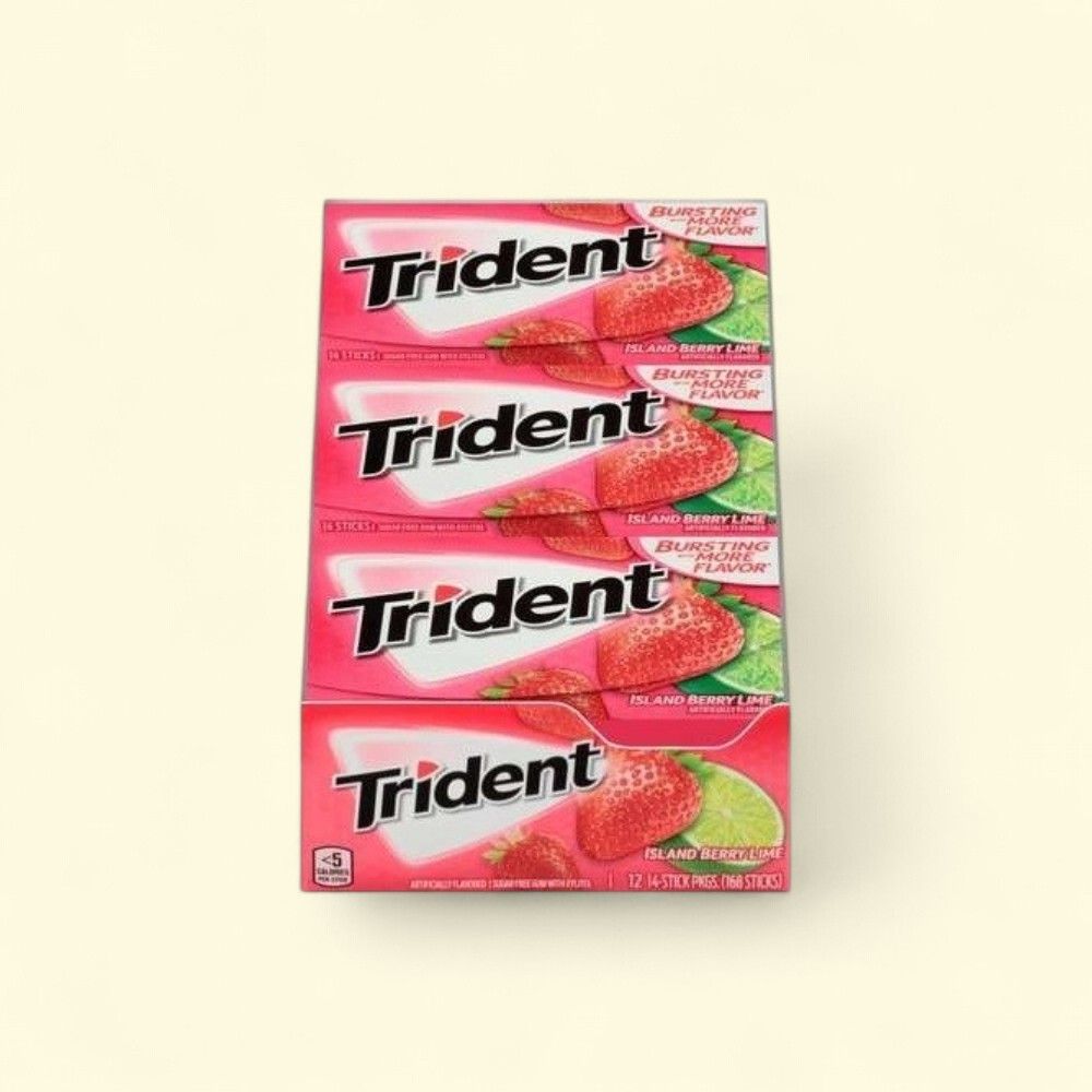 Trident Island Berry Lime Sugar-Free Gum (12 Packs) — authentic US product shipped worldwide by Treatspree