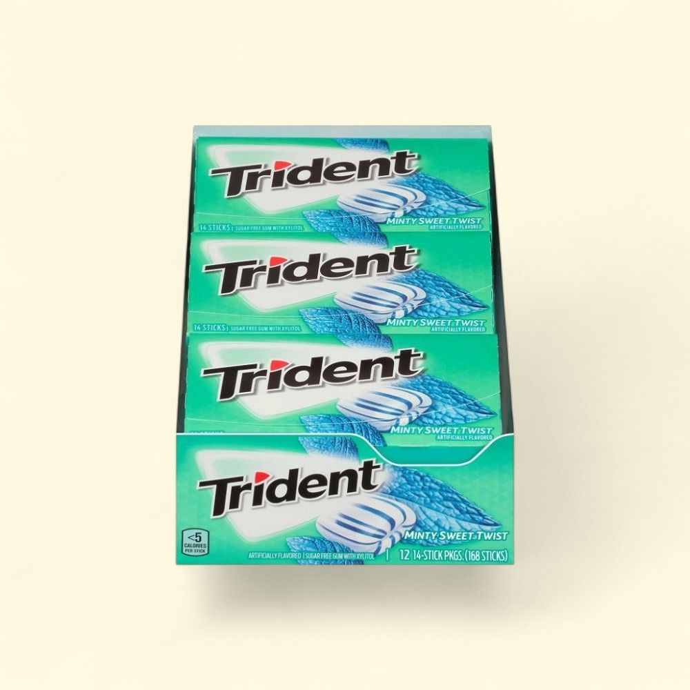 Trident Minty Sweet Twist Sugar-Free Gum (12 x 14-Piece Packs) — authentic US product shipped worldwide by Treatspree