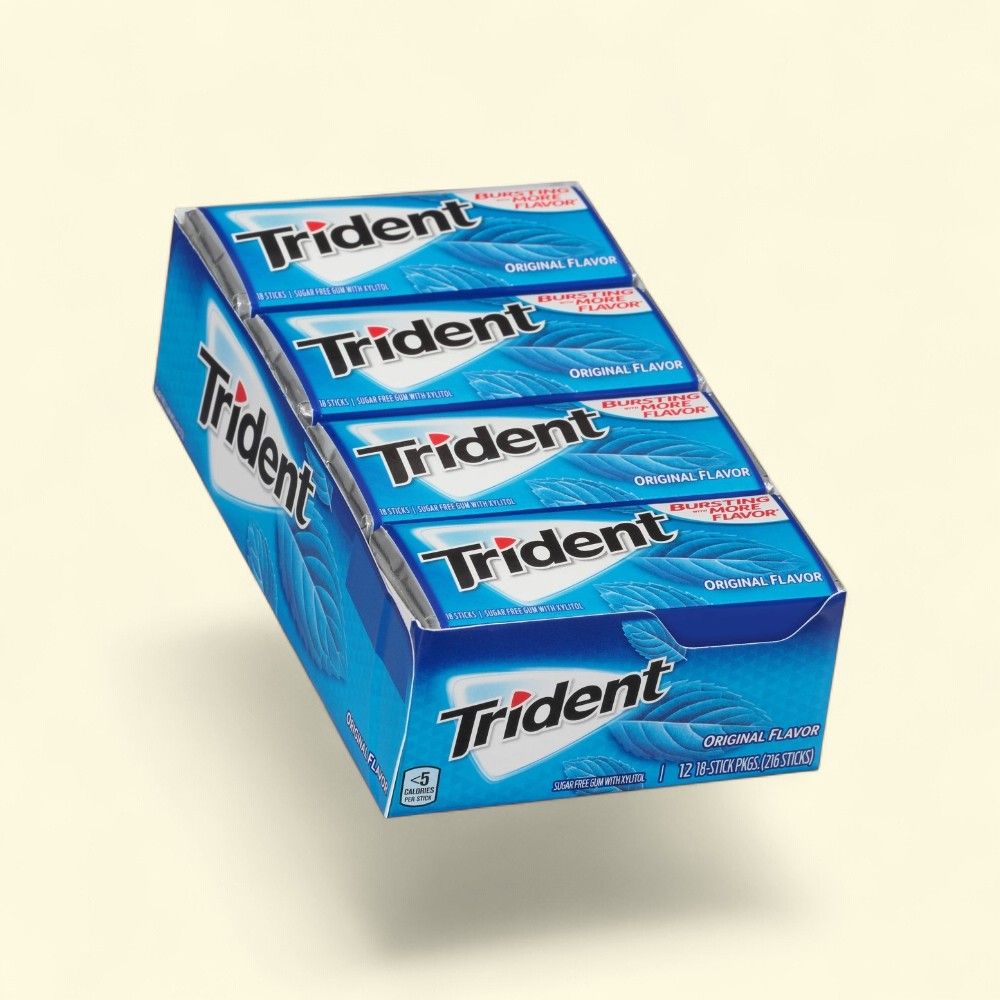 Trident Original Sugar-Free Gum - 12 Packs — authentic US product shipped worldwide by Treatspree