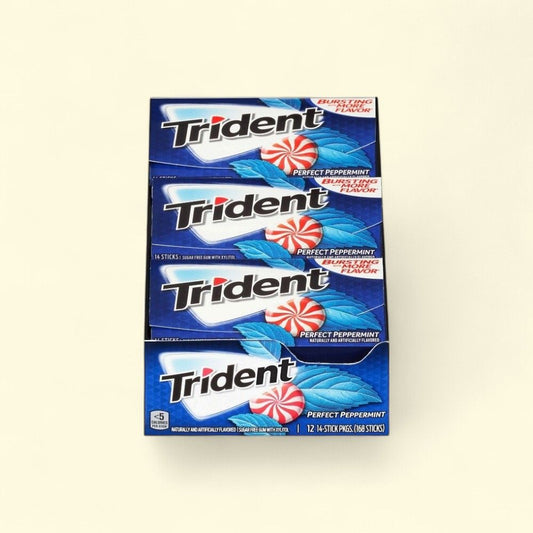 Trident Peppermint Sugar-Free Gum - 12 Pack (168 Pieces) — authentic US product shipped worldwide by Treatspree