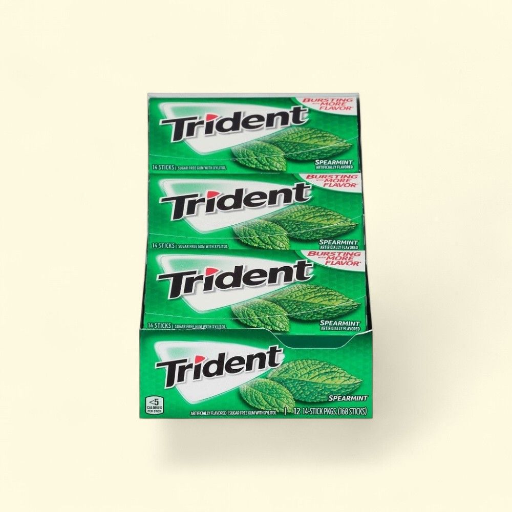 Trident Spearmint Sugar-Free Gum - 12 Count — authentic US product shipped worldwide by Treatspree