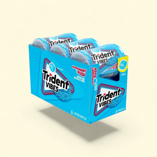 Trident Vibes Peppermint Sugar-Free Gum, 6 Count (3.24oz) — authentic US product shipped worldwide by Treatspree
