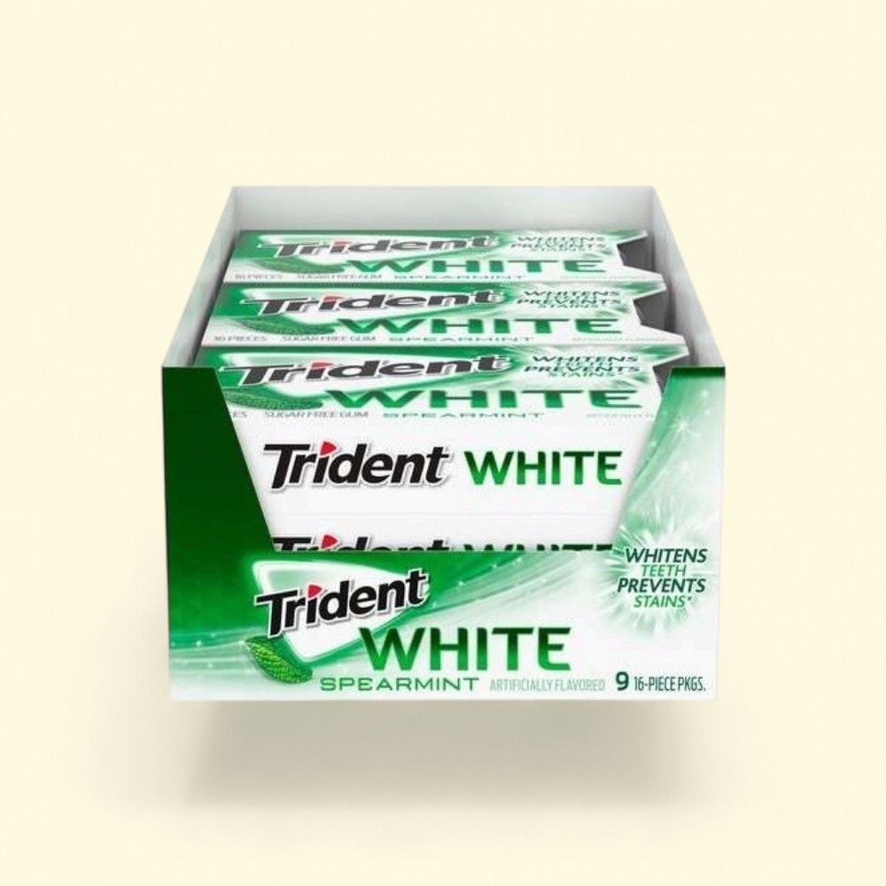 Trident White Spearmint Sugar Free Gum, 9-Pack — authentic US product shipped worldwide by Treatspree