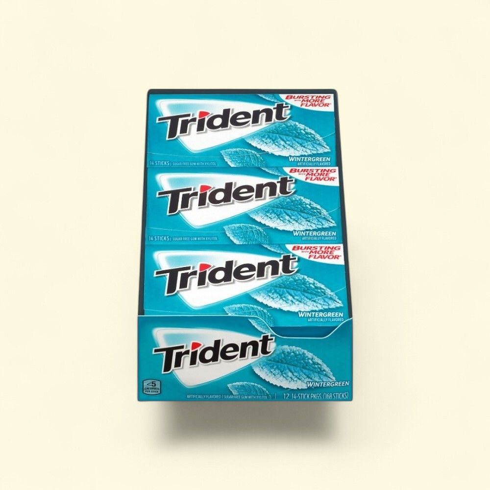 Trident Wintergreen Sugar-Free Gum, 12 Count — authentic US product shipped worldwide by Treatspree