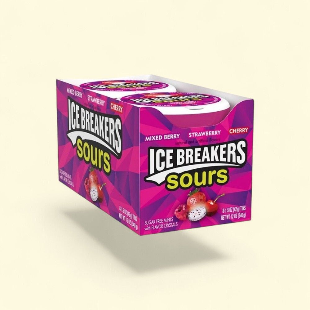 Ice Breakers Sours Berry Mints - 8 Count — authentic US product shipped worldwide by Treatspree