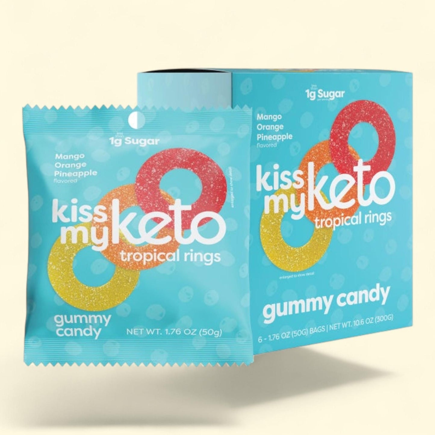 Kiss My Keto Gummies Tropical Rings, 6-count, 2-pack — authentic US product shipped worldwide by Treatspree