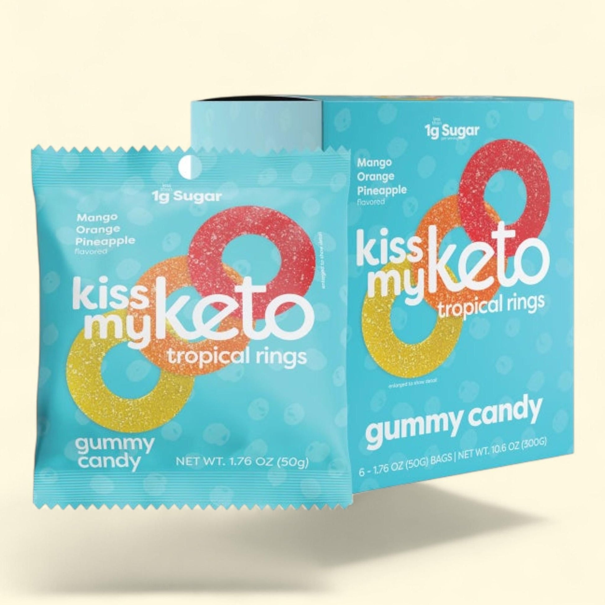 Kiss My Keto Gummies Tropical Rings, 6-count, 2-pack — authentic US product shipped worldwide by Treatspree