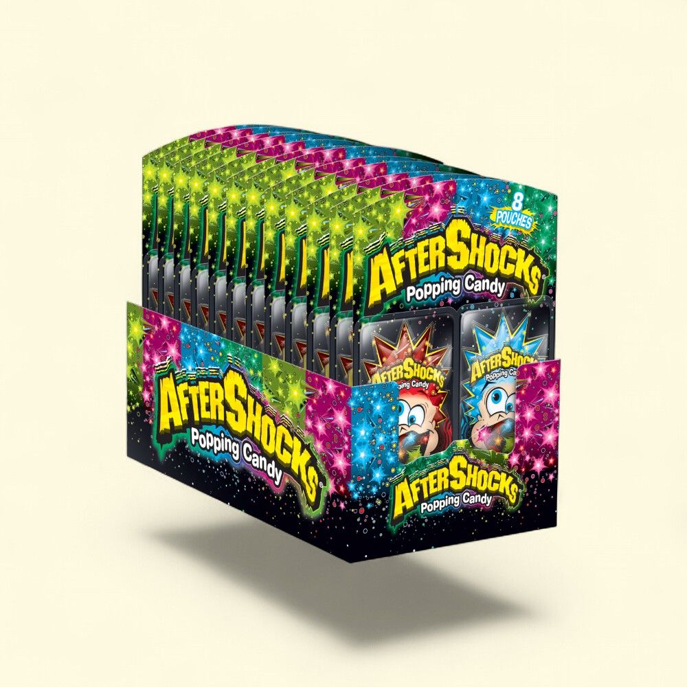 Aftershocks Popping Candy, Cherry & Blue Raspberry (12 Count) — authentic US product shipped worldwide by Treatspree