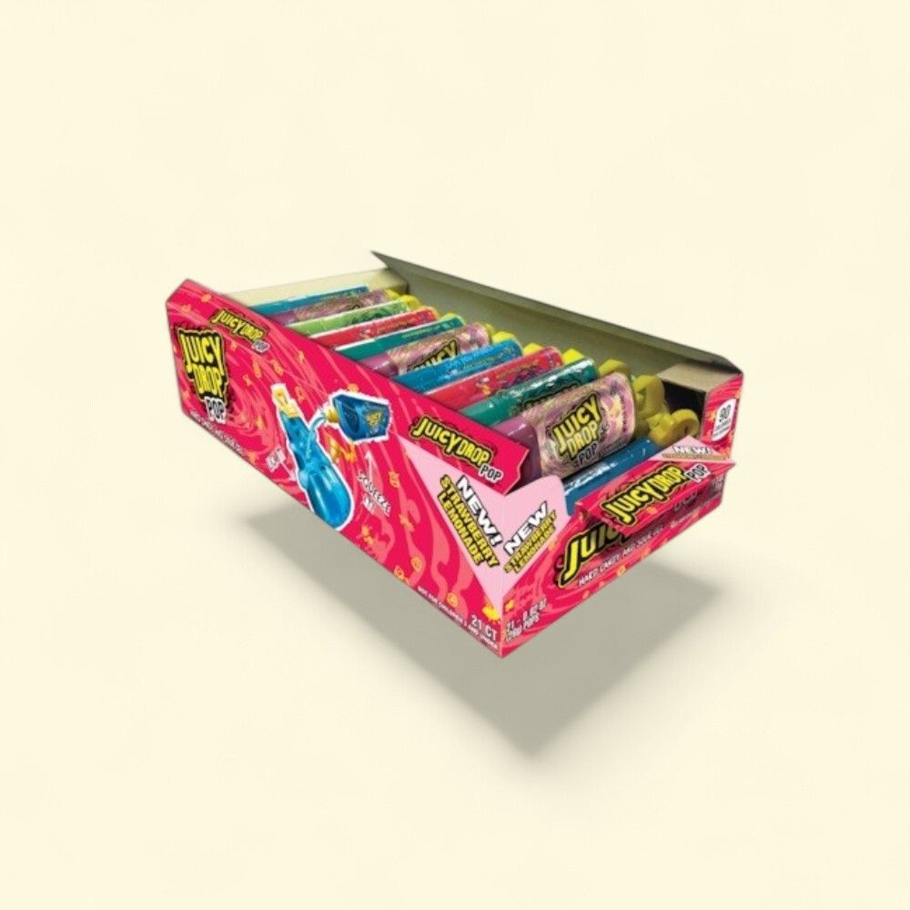 Juicy Drop Pop Candy Lollipops with Sour Gel, 21-Count — authentic US product shipped worldwide by Treatspree