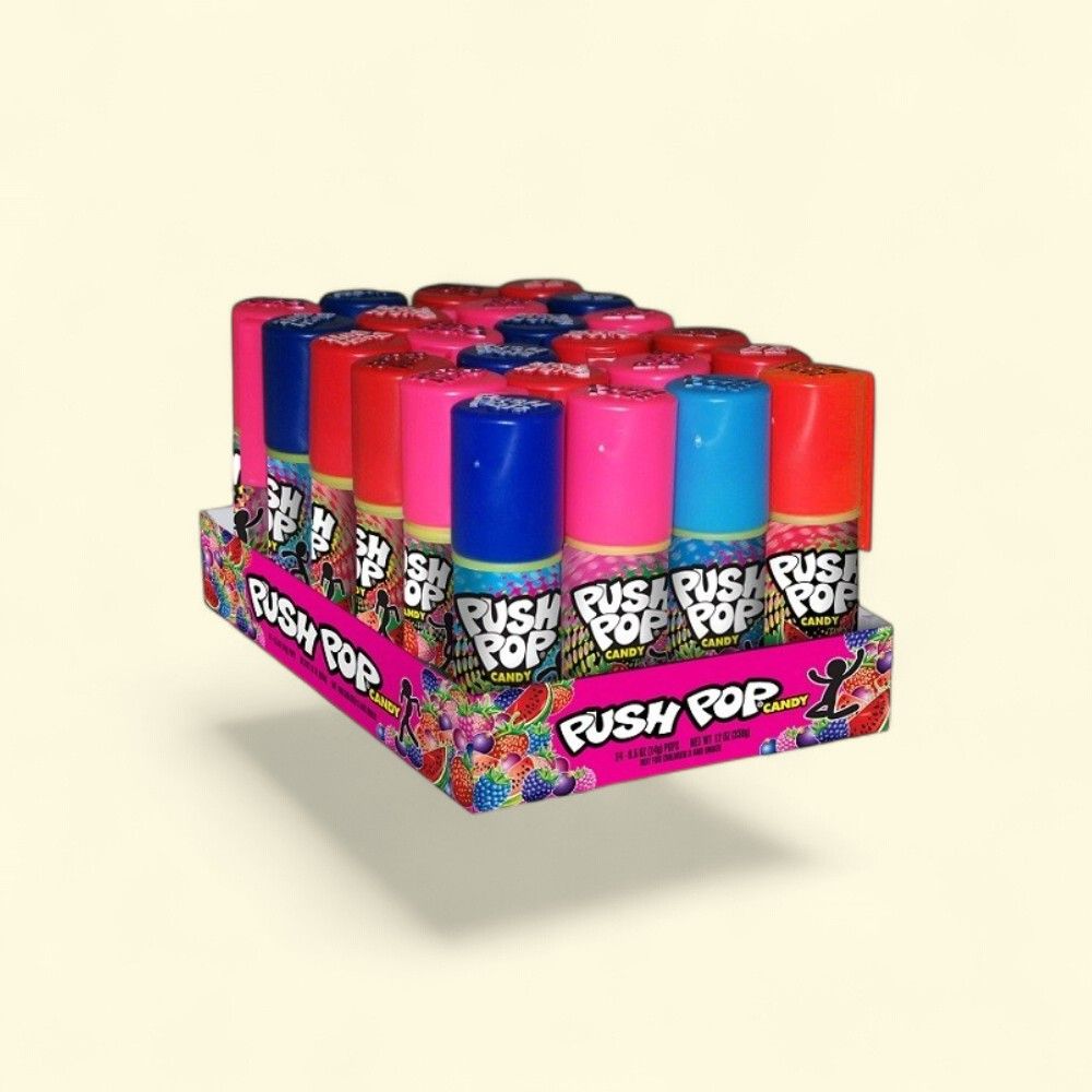Push Pop Assorted Lollipops 24-Count — authentic US product shipped worldwide by Treatspree