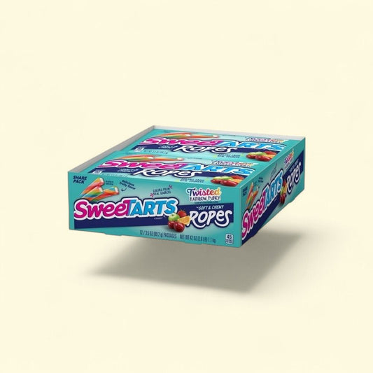 SweeTARTS Twisted Rainbow Ropes Bites Candy, 12-Pack (3.5oz Each) — authentic US product shipped worldwide by Treatspree