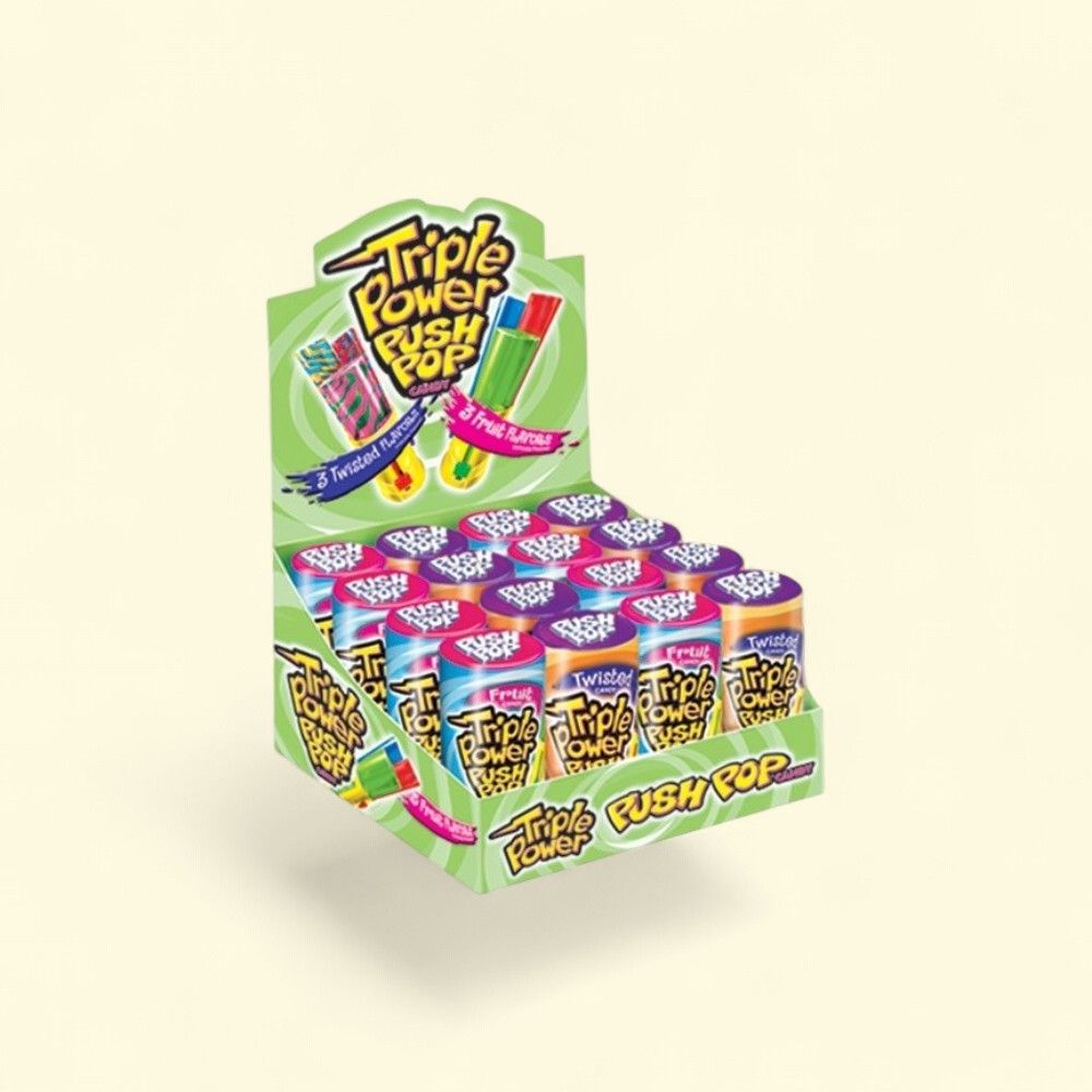 Topps Fruit Triple Power Push Pop, 16 Count — authentic US product shipped worldwide by Treatspree