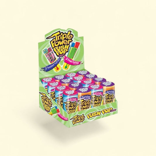 Topps Fruit Triple Power Push Pop, 16 Count — authentic US product shipped worldwide by Treatspree