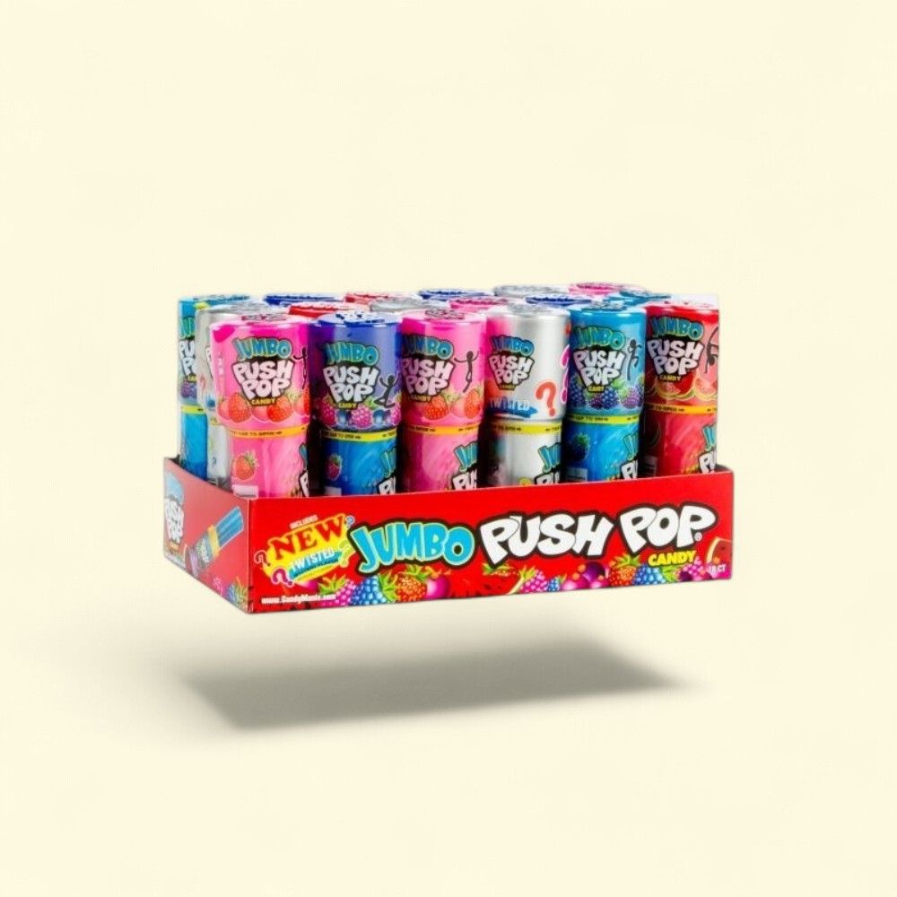 Topps Jumbo Push Pop Candy - 18 Count — authentic US product shipped worldwide by Treatspree