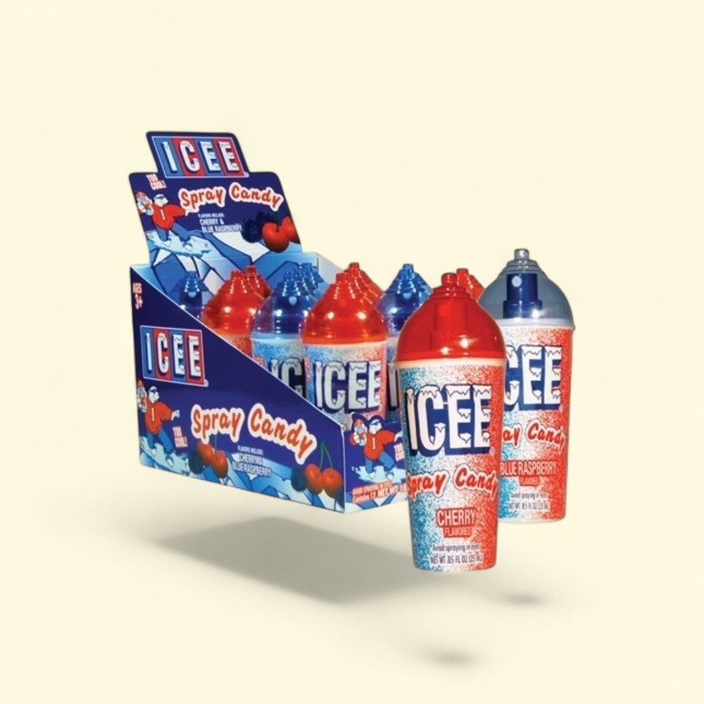 ICEE Spray Candy, Slush Puppie Flavors (12 x 0.84oz) — authentic US product shipped worldwide by Treatspree
