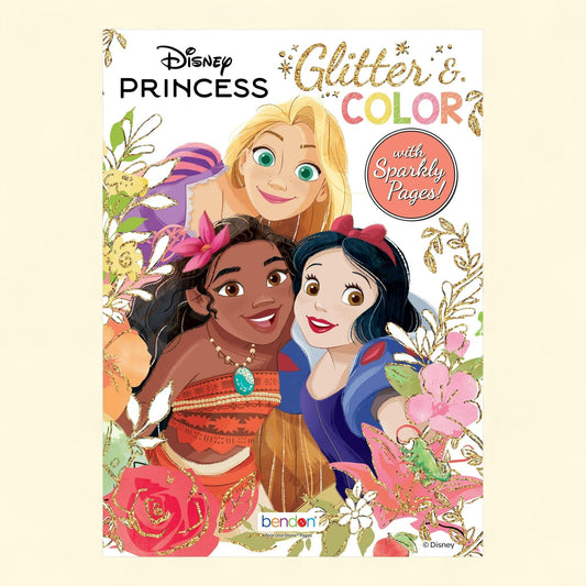 Bendon Disney Princess Glitter Coloring Book, 32 pages