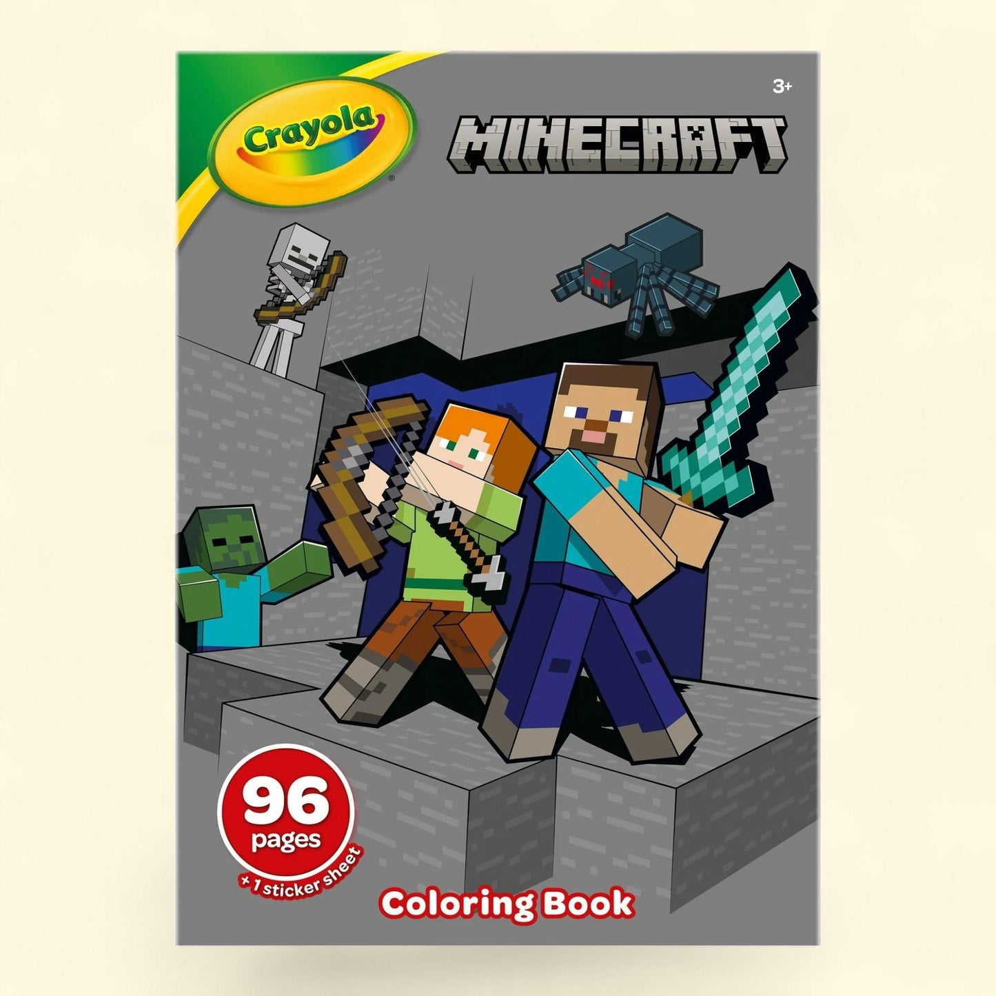 Crayola Minecraft Coloring Book, 96 Coloring Pages, Stickers, Ages 3+