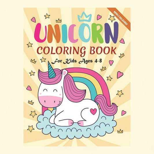 Unicorn Coloring Book for Kids Ages 4-8: A Cute Collection, 50 Unique Coloring Pages, Large Print